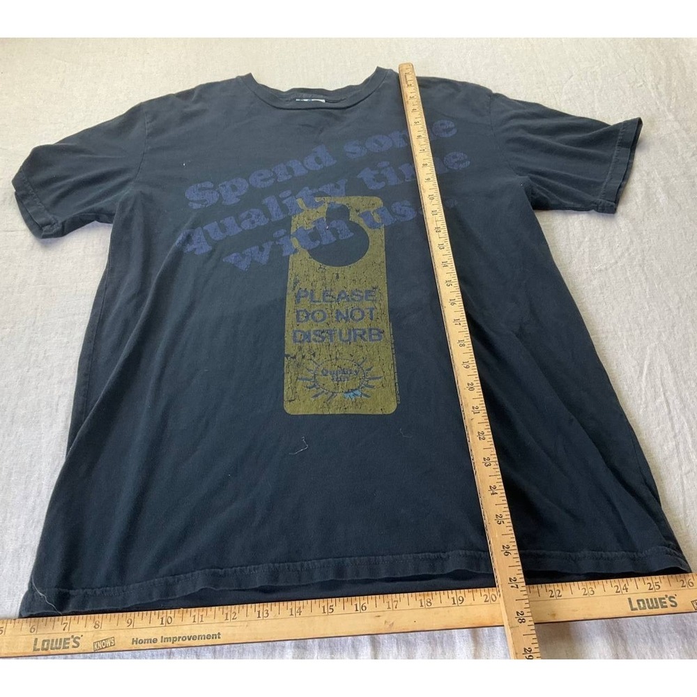Junk Food Shirt Mens Medium Black Spend Some Quality Time With Us Graphic Print
